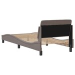 vidaXL Cadre de lit avec tête de lit Dover taupe 80x200cm tissu