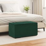 vidaXL Tabouret Vert foncé 81 x 41 x 40 cm Velours et Bois Composite