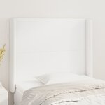vidaXL Tête de lit avec oreilles Blanc 103x16x118/128 cm Similicuir