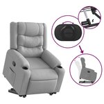 vidaXL Fauteuil inclinable Gris clair Tissu