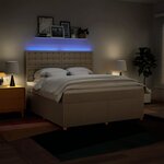 vidaXL Sommier à lattes de lit avec matelas Crème 180x200 cm Tissu