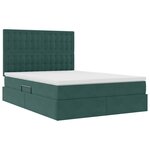 vidaXL Lit avec rangement et matelas Vert foncé 140 x 190 cm Velours