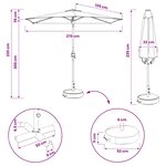 vidaXL Parasol de jardin avec lumières LED et base 270 x 270 cm