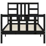 vidaXL Cadre de lit sans matelas noir 100x200 cm bois massif de pin