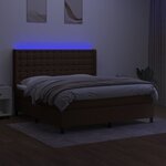 vidaXL Sommier à lattes de lit matelas et LED Marron foncé 160x200 cm