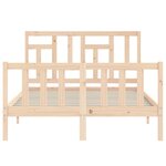 vidaXL Cadre de lit avec tête de lit 140x190 cm bois massif