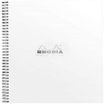 Rhodia - Cahier à Spirale (Reliure Intégrale) Notebook Blanc - A4+ - Petits Carreaux - 160 pages Détachables