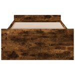 vidaXL Cadre de lit avec tiroirs sans matelas chêne fumé 90x200 cm