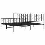 vidaXL Cadre de lit métal sans matelas avec pied de lit noir 193x203cm