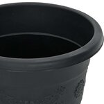 vidaXL Pot à fleurs rond 24 Pièces Noir Ø 26 x 21 5 cm Plastique