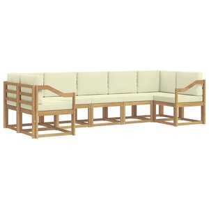 vidaXL Ensemble de canapés d'extérieur 7 pc Blanc et crème