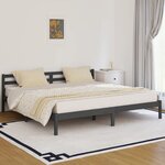 vidaXL Cadre de lit Bois massif de pin 200x200 cm Gris