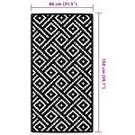 vidaXL Tapis d'extérieur Blanc et noir 80x150 cm PP