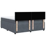 vidaXL Sommier à lattes de lit et matelas Gris foncé 180x200cm Velours