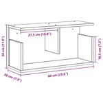 vidaXL Armoire murale 60x20x30 cm blanc bois d'ingénierie