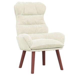 vidaXL Fauteuil Relaxant crème en velours