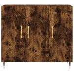 vidaXL Buffet chêne fumé 90x34x80 cm bois d'ingénierie