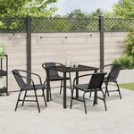 vidaXL Ensemble de jardin 5 pièces Noir Poly Rattan