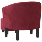 vidaXL Fauteuil avec repose-pied rouge bordeaux velours