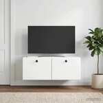 vidaXL Meuble TV mural 78 5 x 41 x 30 cm Blanc Bois d'ingénierie