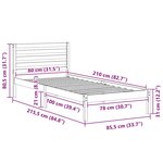 vidaXL Cadre de lit Blanc 80 x 210 cm Bois massif en pin