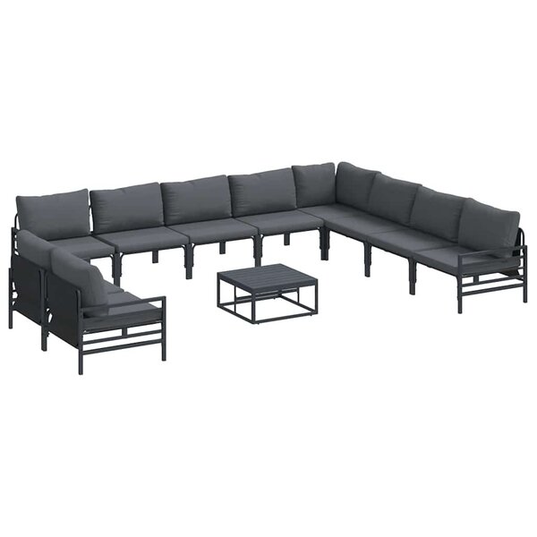 vidaXL Ensemble de canapé de jardin 11 Pièces Anthracite Acier