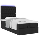 vidaXL Cadre de lit ottoman avec matelas noir 100x200cm tissu