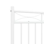 vidaXL Cadre de lit métal avec tête de lit/pied de lit blanc 160x200cm