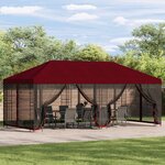 vidaXL Gazebo avec murs latéraux 6 x 3 m Bordeaux Polyester et Acier
