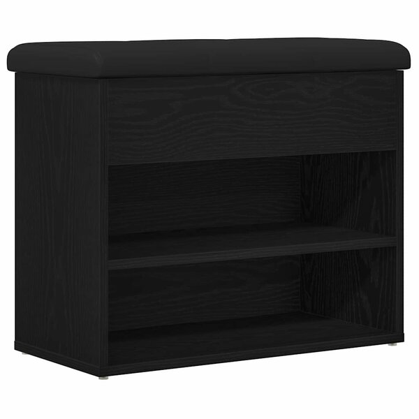 vidaXL Banc de rangement Chêne noir 62 x 32 x 50 cm Bois d'ingénierie