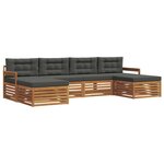 vidaXL Ensembles de canapés avec coussin 6 Pièces Naturel et Anthracite
