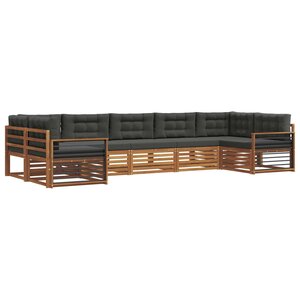 vidaXL Ensemble de canapés d'extérieur 7 pc Naturel et Anthracite