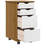 vidaXL Armoire roulante avec tiroirs MOSS bois de pin marron miel