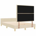 vidaXL Cadre de lit avec tête de lit Crème 140 x 190 cm tissu