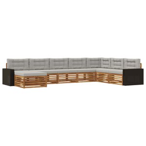 vidaXL Ensemble de canapés d'extérieur 8 pc Naturel et gris clair