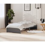 vidaXL Cadre de lit Gris Bois massif 90x200 cm