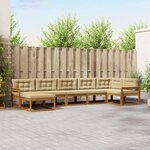 vidaXL Ensemble de canapés d'extérieur 7 Pièces Naturel et Beige