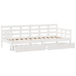 vidaXL Lit de jour et tiroirs sans matelas blanc 90x190 cm bois massif