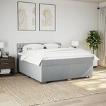 vidaXL Sommier à lattes de lit avec matelas Gris clair 180x200cm Tissu