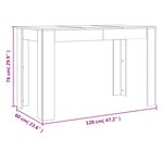 vidaXL Table à dîner Chêne marron 120x60x76 cm bois d'ingénierie