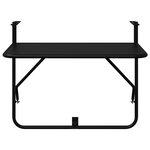 Table de balcon pliable vidaXL Noir 60x40 cm en acier