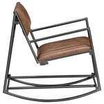 vidaXL Chaise à bascule Marron clair Cuir véritable