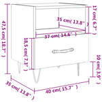 vidaXL Table de chevet gris béton 40x35x47 5 cm bois d’ingénierie