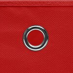 vidaXL Boîtes de rangement et couvercles 4 Pièces Rouge 32x32x32 cm Tissu
