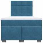 vidaXL Sommier à lattes de lit et matelas bleu 120x200 cm velours