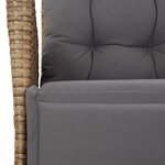 vidaXL Ensemble à manger de jardin avec coussins 5Pièces Beige poly rotin