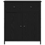 Buffet vidaXL Noir Chêne 70x30x80 cm Bois reconstitué et Acier