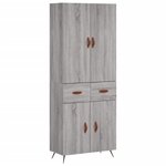 vidaXL Buffet haut Sonoma gris 69 5x34x180 cm Bois d'ingénierie