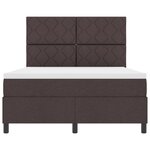 vidaXL Lit à ressorts avec matelas et LED - Marron foncé  140 x 190 cm  Tissu