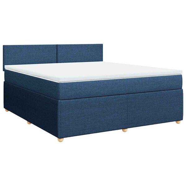 vidaXL Sommier à lattes de lit avec matelas Bleu 180x200 cm Tissu